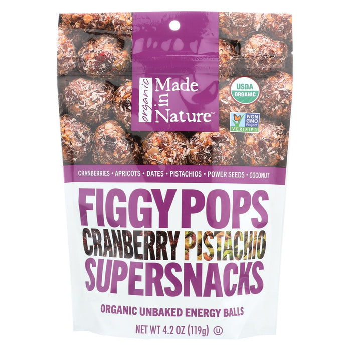 Made In Nature Figgy Pops - Cranberry Pistachio - Case Of 6 - 4.2 Oz