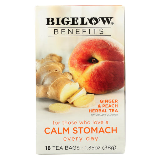 Bigelow Tea Tea - Ginger Peach Stedy Stomach - Case Of 6 - 18 Bag