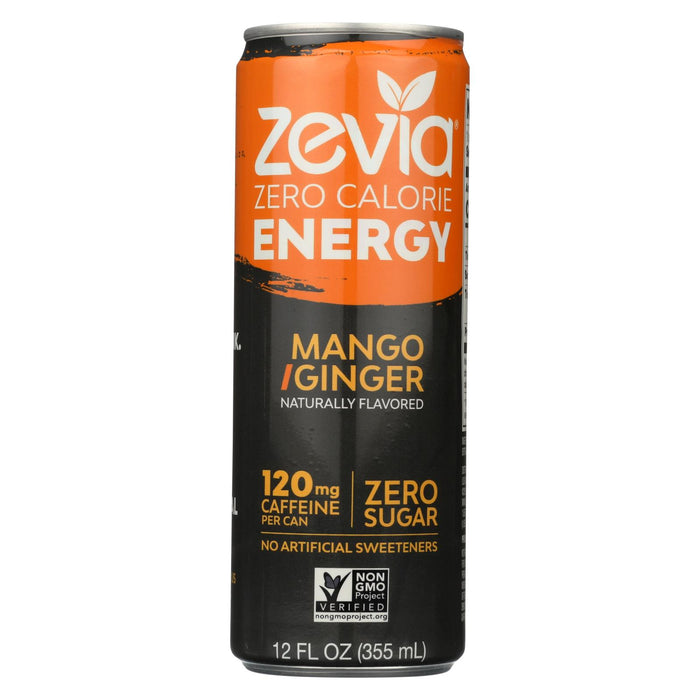 Zevia Zero Calorie Energy Drink - Mango-ginger - Case Of 12 - 12 Fl Oz