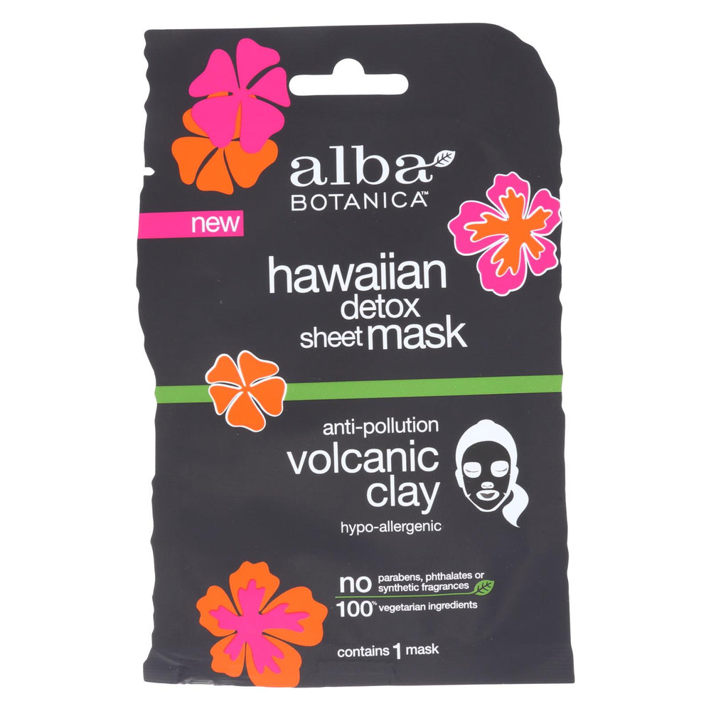Alba Botanica Hawaiian Sheet Mask - Detox - Case Of 8 - 1 Count