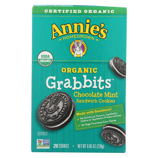 Annie's Homegrown Cookie Grabbits Chocolate Mint - Case Of 10 - 8.06 Oz