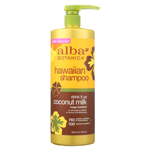 Alba Botanica Hawaiian Shampoo - Drink It Up Coconut Milk - 32 Fl Oz