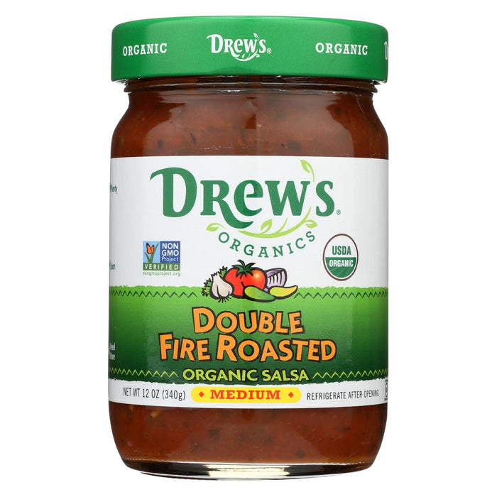 Drew's Organics Double Fire Roasted Salsa - 12 Oz. - Case Of 6