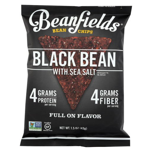 Beanfields Bean And Rice Chips - Black Bean With Sea Salt - Case Of 24 - 1.50 Oz.