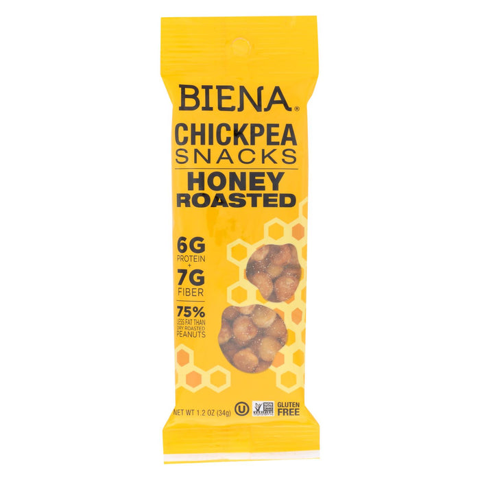Biena Chickpea Snacks - Honey Roasted - Case Of 10 - 1.2 Oz.