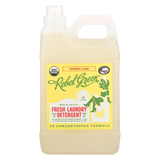 Rebel Green Laundry Detergent - Organic - Peppermint And Lemon - Case Of 4 - 64 Fl Oz