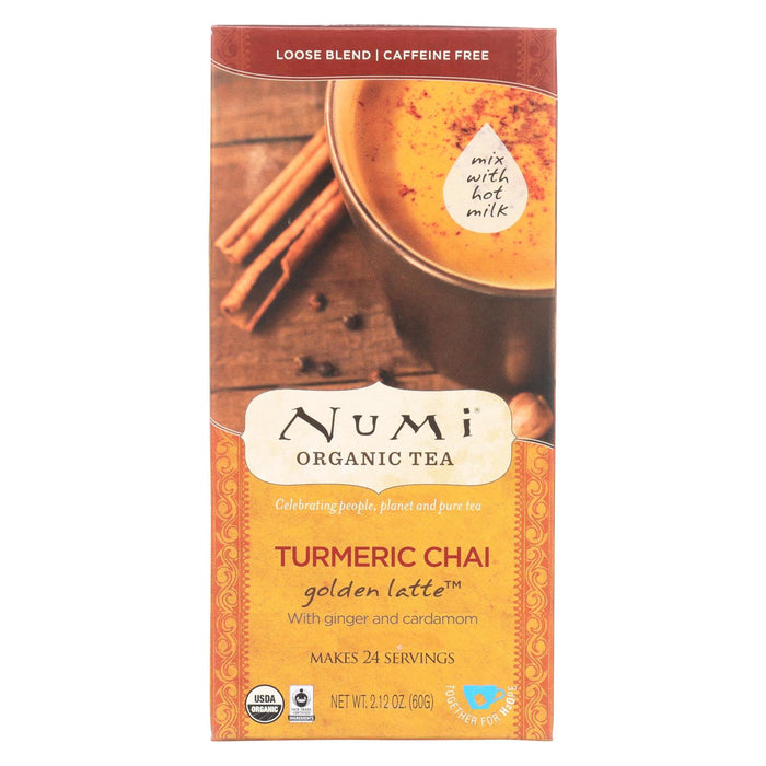 Numi Tea Golden Latte - Organic - Turmeric Chai - Case Of 6 - 2.12 Oz