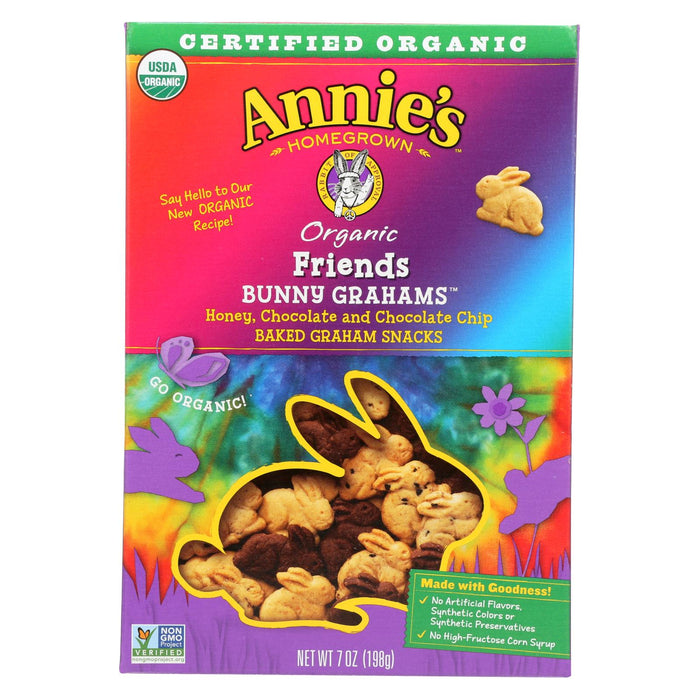 Annie's Homegrown Bunny Grahams Honey, Chocolate And Chocolate Chip - Case Of 12 - 7 Oz