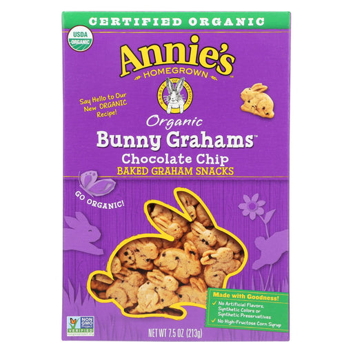 Annie's Homegrown Bunny Grahams Chocolate Chip - Case Of 12 - 7.5 Oz