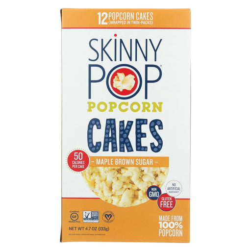 Skinnypop Popcorn Popcorn - Large Cakes - Maple Brown Sugar - Case Of 12 - 4.7 Oz