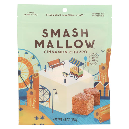 Smashmallow Snackable Marshmallows - Cinnamon Churro - Case Of 12 - 4.5 Oz
