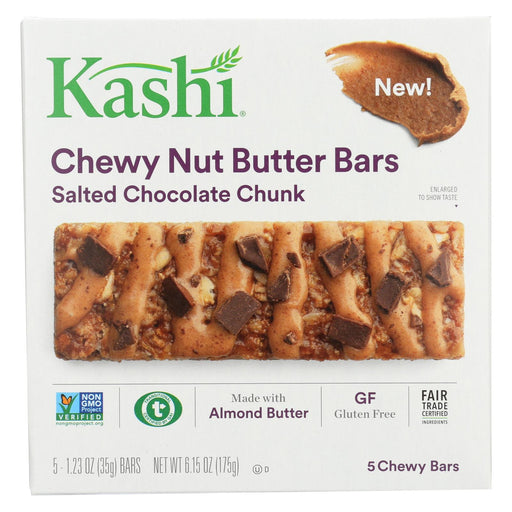 Kashi Chewy Nut Butter Bars - Salted Chocolate Chunk - Case Of 8 - 5-1.23oz