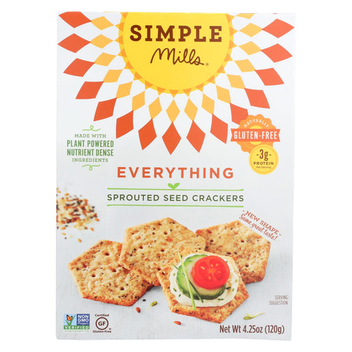 Simple Mills Sprouted Seed Crackers - Everything - Case Of 6 - 4.25 Oz