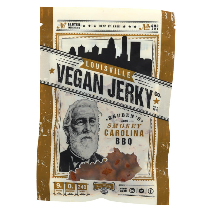 Louisville Vegan Jerky Jerky - Vegan - Carolina Bbq - Case Of 10 - 3 Oz