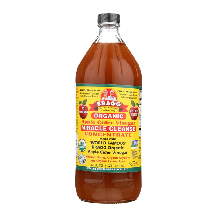 Bragg Organic Apple Cider Vinegar - Miracle Cleanser Concentrate - Case Of 12 - 32 Fl Oz