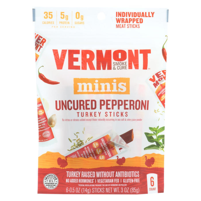 Vermont Smoke And Cure Mini Stick - Uncured Pepper - Case Of 8 - 6-.5 Oz