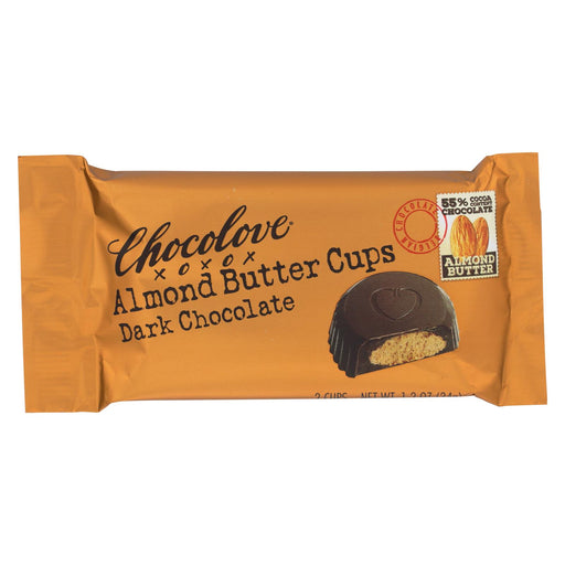 Chocolove Xoxox Cup - Almond Butter - Dark Chocolate - Case Of 12 - 1.2 Oz