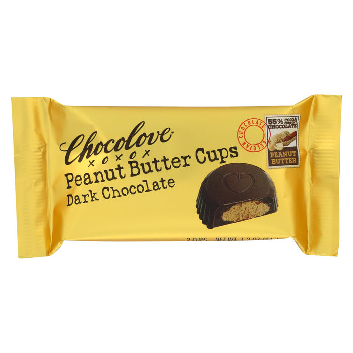 Chocolove Xoxox Cup - Peanut Butter - Dark Chocolate - Case Of 12 - 1.2 Oz