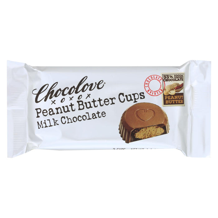Chocolove Xoxox Cup - Peanut Butter - Milk Chocolate - Case Of 12 - 1.2 Oz