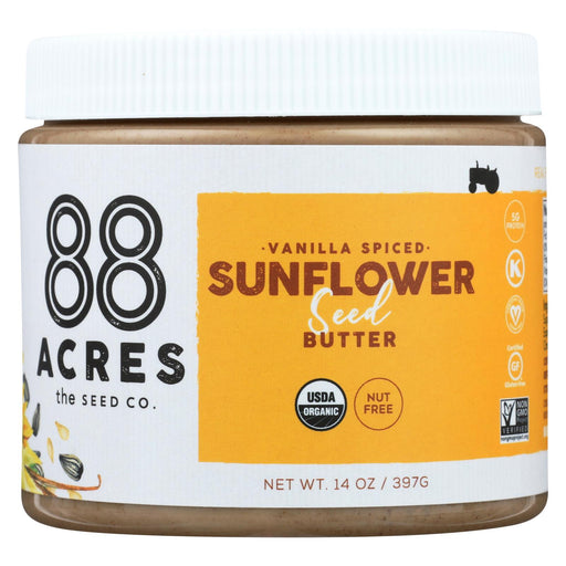 88 Acres Seed Butter - Vanilla Spice Sunflower - Case Of 6 - 14 Oz.