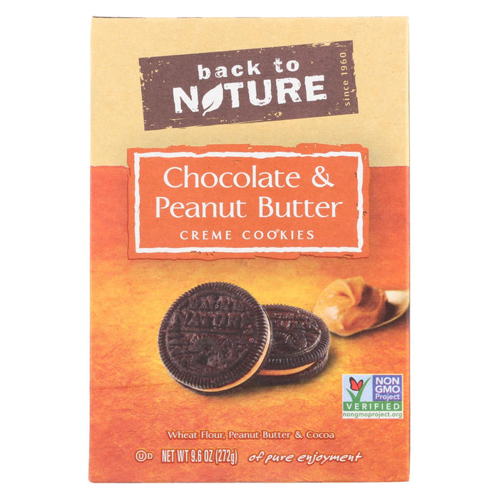 Back To Nature Cookies - Chocolate Peanut Butter Cream - Case Of 6 - 9.6 Oz.
