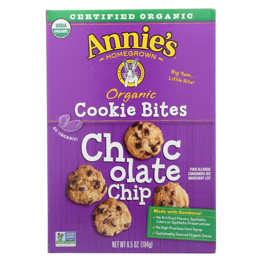 Annie's Homegrown Cookie Bites Chocolate Chip - Case Of 12 - 6.5 Oz