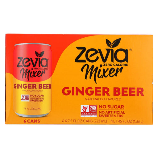 Zevia Zero Calorie Mixer - Ginger Beer - Case Of 4 - 6-7.5 Fl Oz