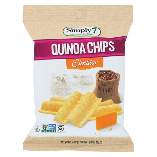Simply7 Quinoa Chips - Cheddar - Case Of 24 - 0.8 Oz.