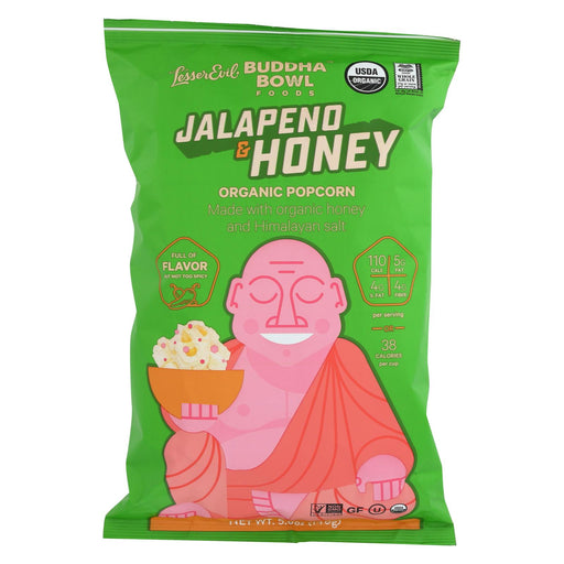Lesser Evil Popcorn - Jalapeno And Honey Popcorn - Case Of 12 - 5 Oz.