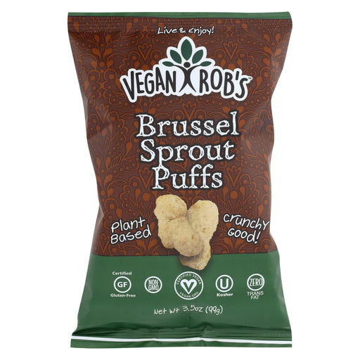 Vegan Rob's Puffs - Brussel Sprout - Case Of 12 - 3.5 Oz