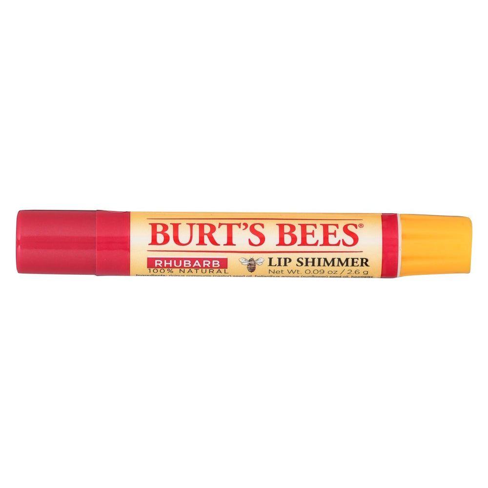 Burts Bees Lip Shimmer - Rhubarb - Case Of 4 - 0.09 Oz