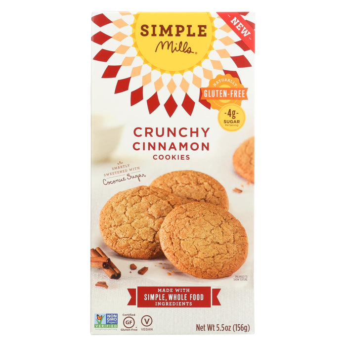 Simple Mills Cookies - Crunchy - Cinnamon - Case Of 6 - 5.5 Oz