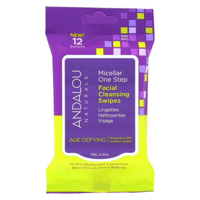 Andalou Naturals Swipes - Age Defying Micellar - Case Of 6 - 12 Count
