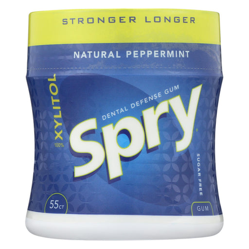 Spry Xylitol Gum - Stronger Longer Peppermint - Case Of 6 - 55 Count