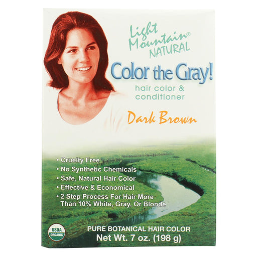 Light Mountain Hair Color - Color The Gray! Dark Brown - Case Of 1 - 7 Oz.