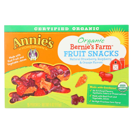 Annie's Homegrown Fruit Snack Multipack Bernie's Farm Fruit - Case Of 10 - 4 Oz