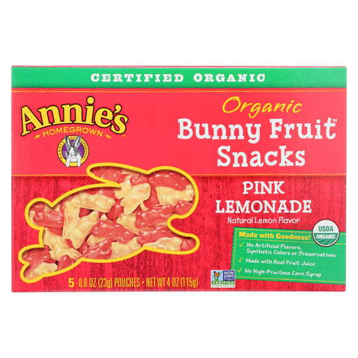 Annie's Homegrown Fruit Snack Pink Lemonade - Case Of 10 - 4 Oz