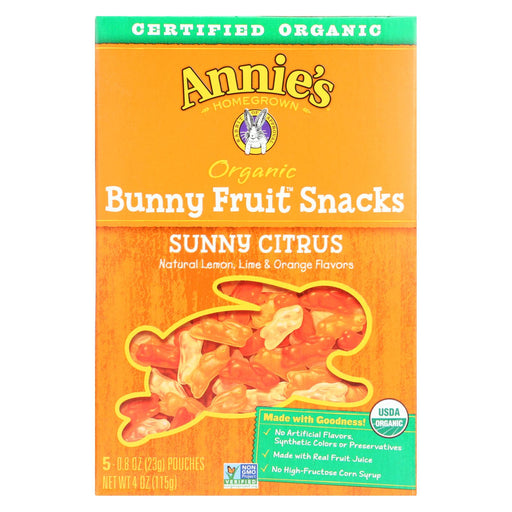 Annie's Homegrown Fruit Snack Sunny Citrus - Case Of 10 - 4 Oz