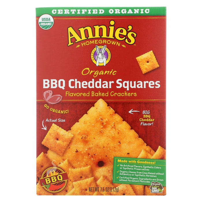 Annie's Homegrown Cheddar Squares Bbq Cheddar Squares - Case Of 12 - 7.5 Oz