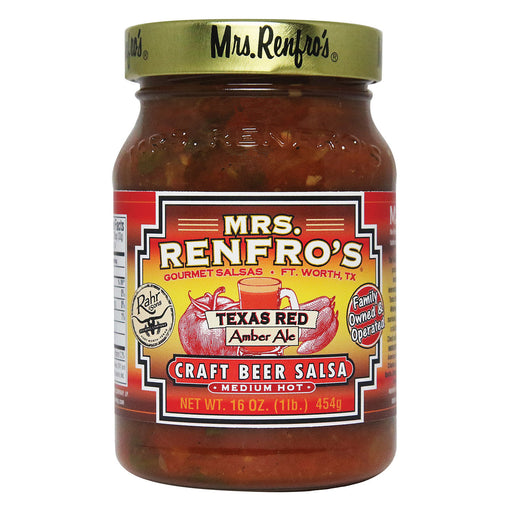 Mrs. Renfro's Salsa - Texas Red - Crft Beer - Case Of 6 - 16 Oz