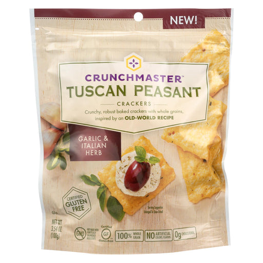 Crunchmaster Crackers - Tuscan Peasant Garlic And Italian Herb - Case Of 12 - 3.54 Oz.