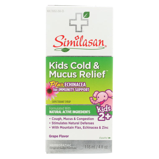 Similasan Kid's Cold Syrup - Mucus Relief - 4 Fl Oz