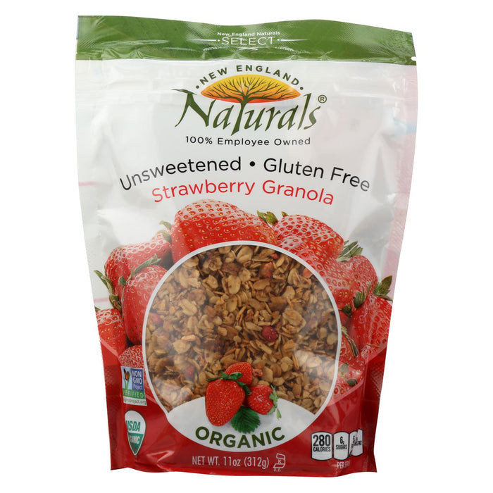 New England Naturals Granola - Organic - Strawberry - Unsweetened - Case Of 6 - 11 Oz