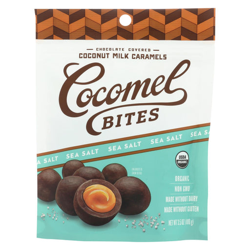 Cocomel Carmel Bite - Organic - Sea Salt - Case Of 6 - 3.5 Oz