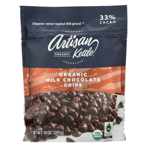 Artisan Kettle Chocolate Chips - Organic - Milk - Case Of 6 - 10 Oz