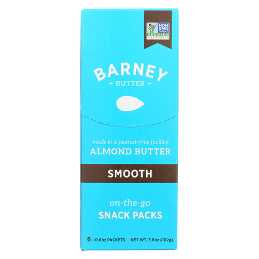 Barney Butter Almond Butter - Snack Pack - Smooth - Case Of 6 - 6-.6 Oz