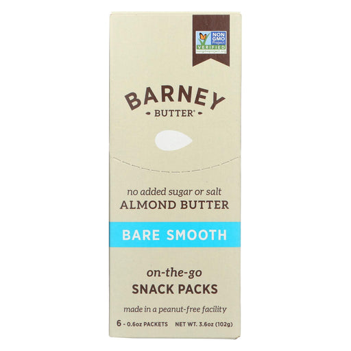 Barney Butter Almond Butter - Bare Smooth - Case Of 6 - 6-.6 Oz.