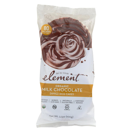 Element Organic Dipped Rice Cakes - Milk Chocolate - Case Of 6 - 3.5 Oz