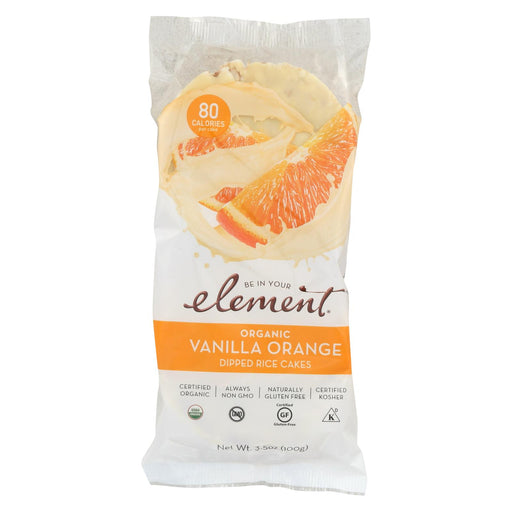 Element Organic Dipped Rice Cakes - Vanilla Orange - Case Of 6 - 3.5 Oz