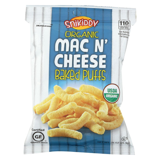 Snikiddy Snacks Corn Puffs - Organic - Mac - Cheese - Case Of 72 - .75 Oz